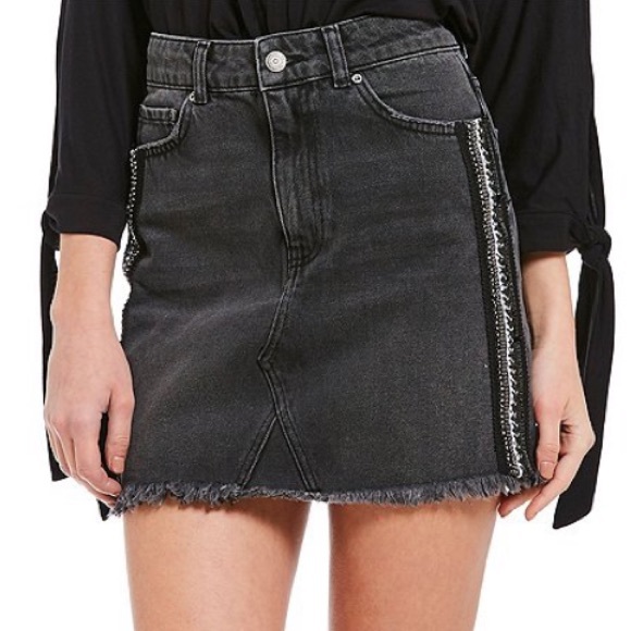 Free People Dresses & Skirts - ✨ Free People Side-embellished Denim Mini Skirt ✨